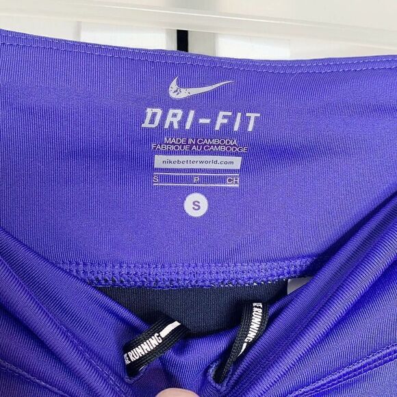 Nike Dri-Fit Women’s Capri Purple/Periwinkle Running Leggings Small Drawstring - Picture 5 of 10